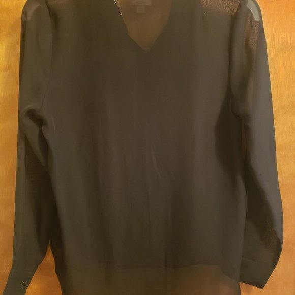 Black‎ Sheer Shirt with Bling Collar - Picture 3 of 4